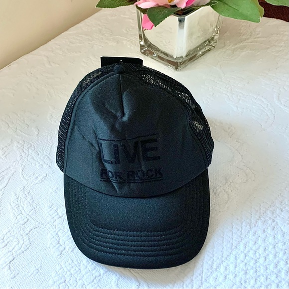 NEW Zara LIVE FOR ROCK Text Baseball Cap black NWT - Picture 5 of 9